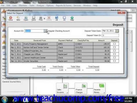 Peachtree Tutorial Selecting Deposits Sage Training Lesson 4 10 YouTube