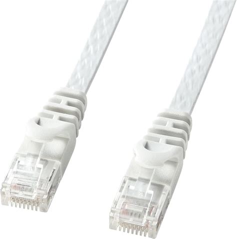 Amazon サンワサプライ Cat6フラットlanケーブル 10m 1gbps250mhz Rj45 ツメ折れ防止 ホワイト La