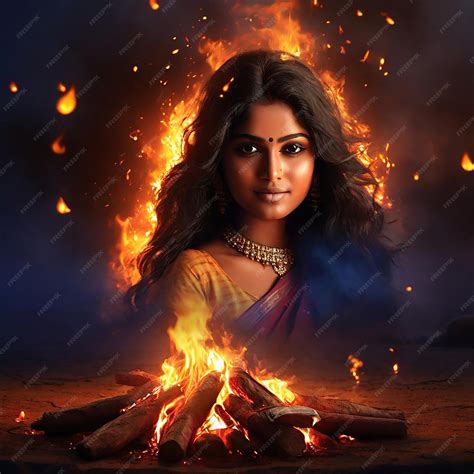 Premium Photo Holika Dahan Realistic Vector Image Background Ai