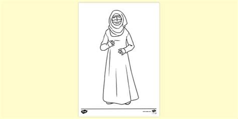 UAE Woman in Traditional Dress Colouring Sheets - Twinkl