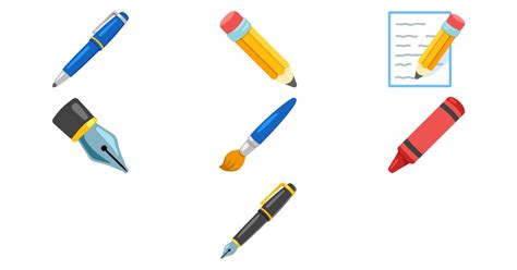 ️ Writing And Drawing Emojis 🖋️ 🖌️ ️ 🖊️ 📝 🖍️