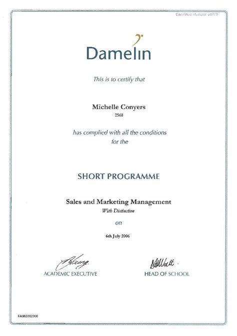 Damelin Certificate