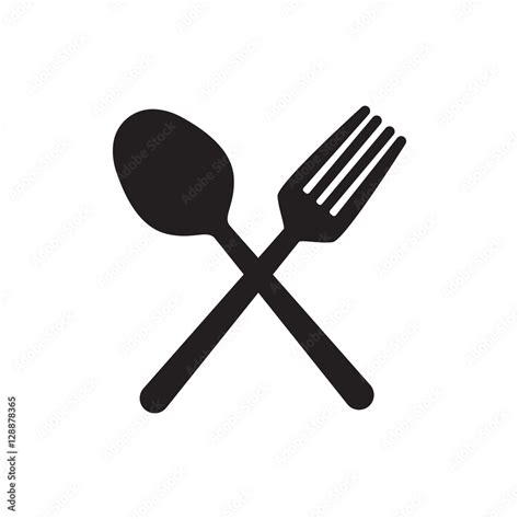 Fork and spoon crossed vector Stock Vector | Adobe Stock