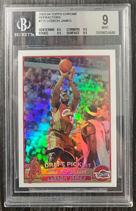 Topps Chrome Refractors Lebron James Rookie Card Bgs W