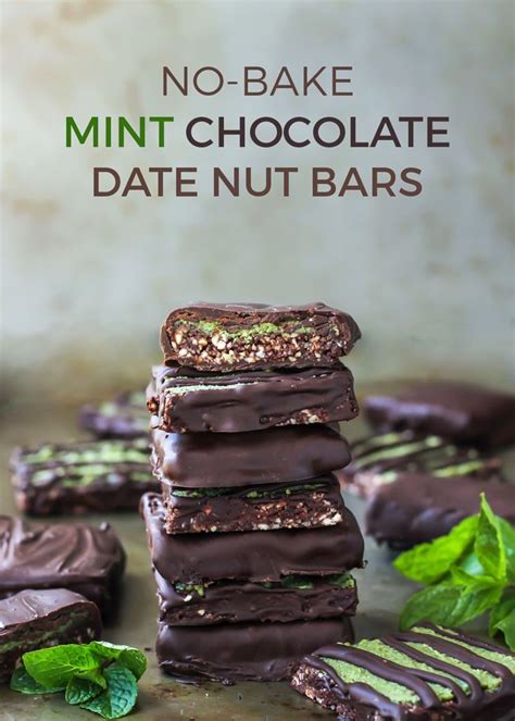 You MUST Make These Dark Chocolate Covered Mint Chocolate Date Nut Bars