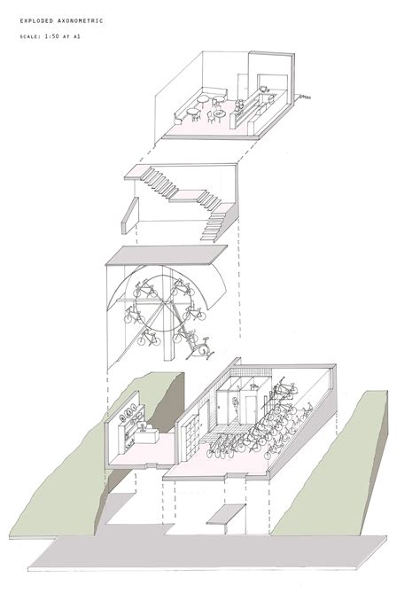 Exploded Axonometric Andreea Stanuta Architecture Illustration