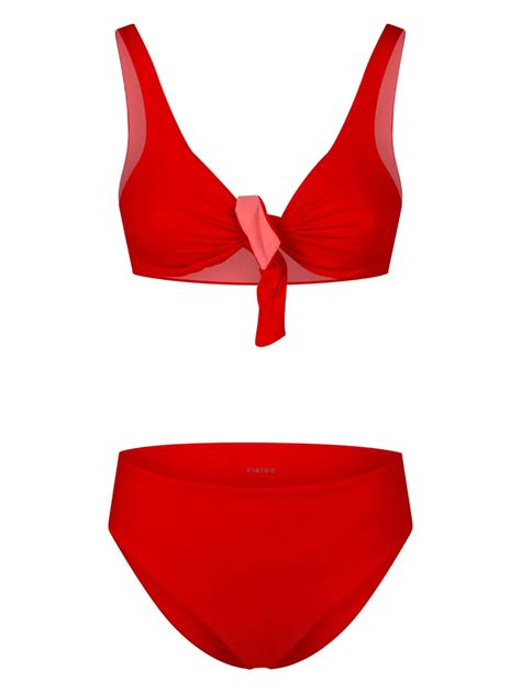 Fisico Set Bikini Con Dettaglio A Nodo Rosso FARFETCH IT