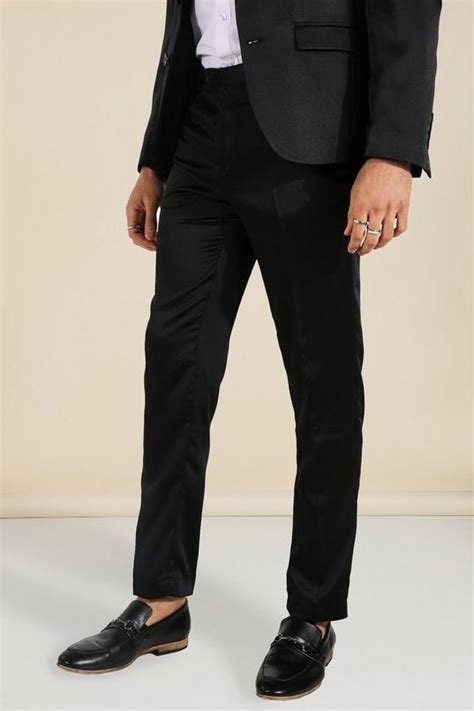 Slim Satin Design Suit Trousers Boohoo Uk