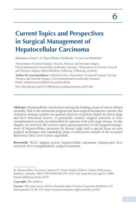 PDF Current Topics And Perspectives In Surgical Management Of