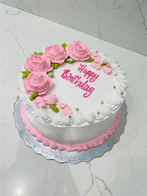 Basic Pink Flower Cake Rashmis Bakery