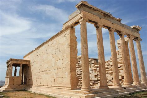 Erechtheion Or Erechtheum Temple Caryatid Porch On The Acropolis In