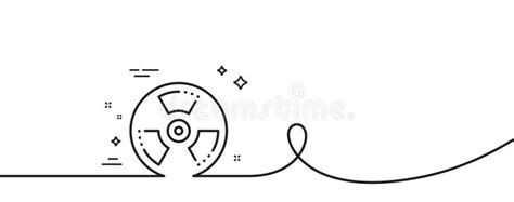 Chemical Hazard Line Icon Laboratory Toxic Sign Chemistry Warning Continuous Line With Curl