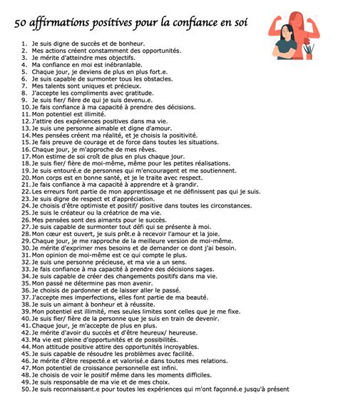 Affirmations Positives Pour La Confiance En Soi