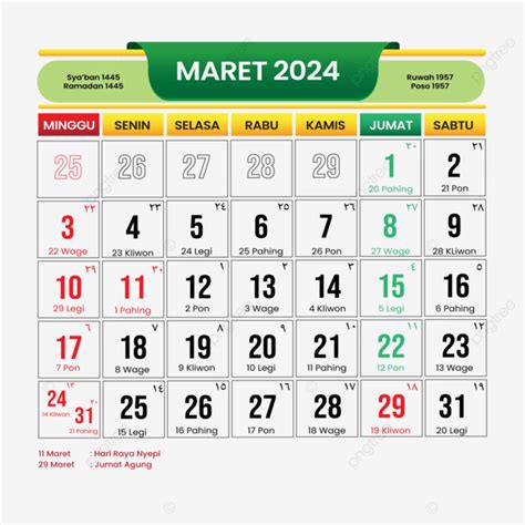 Kalender Maret 2024 Bersamaan Dengan Tanggal Merah Hari 58 Off