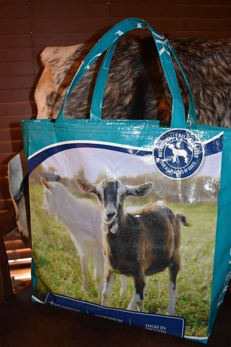 Recycled Feed Sack Goat Totebagpurseshopping Bag Etsy