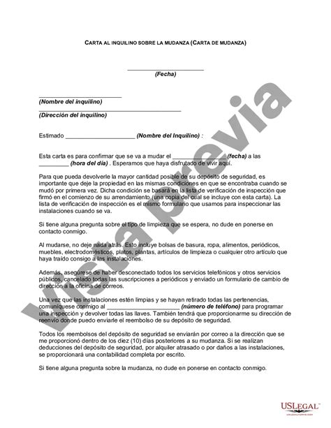 Plano Texas Carta Al Inquilino Sobre La Mudanza Carta De Mudanza