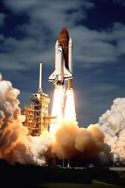 Premium Ai Image The Space Shuttles Launching Ai Generative