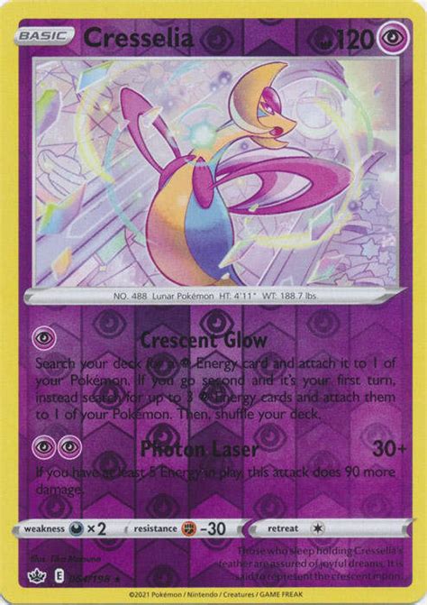 Pokemon Cresselia Reverse Foil Swsh Chilling Reign