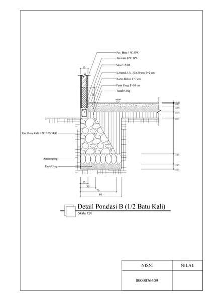 5 Detail Pondasi A Batu Kali