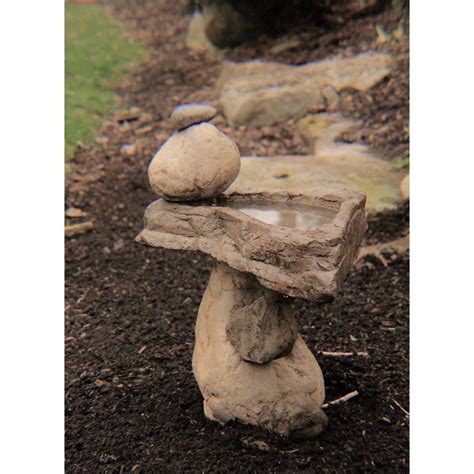 Athena Garden Balancing Rock Bird Bath