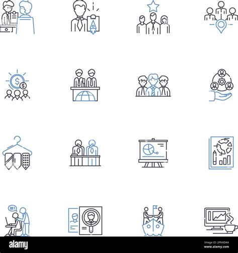 Executive Governance Line Icons Collection Leadership Accountability