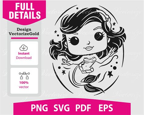 Sirenita Ariel Vector Funko Pop Sirenita Light Vector Svg