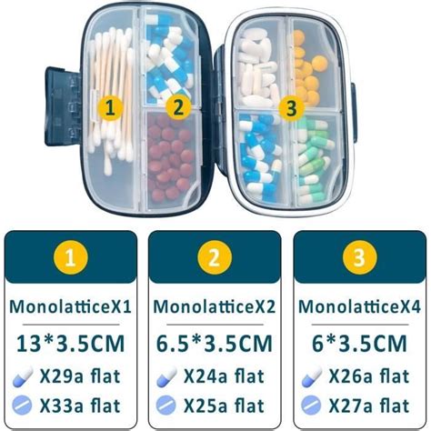 Pilulier De Voyage Boîtes À Pilules 8 Compartiments Boite Pilulier