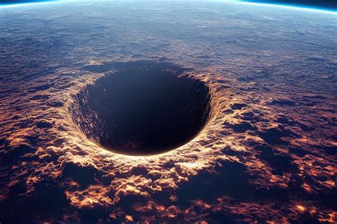 Premium Photo | A black hole is visible from the earth's surface.