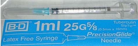 Bd Precisionglide™ 1 Ml Tuberculin Syringe W Det Needle 25g X 5 8