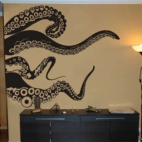 Small size Octopus Tentacles Vinyl Sticker Kraken Decal Art living room decal bedroom mural ...