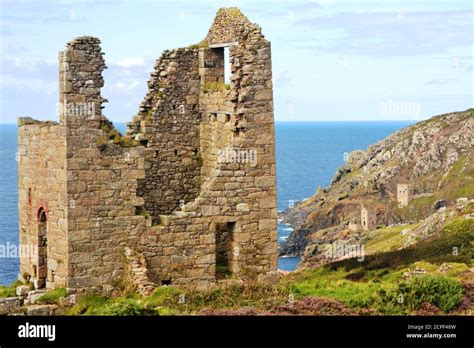 Tin Mine Remains At Botallack As Used In Poldark Tv Series Set In