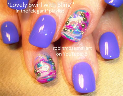 Nail Art By Robin Moses No Water Marble Nail Art Design Tutorial