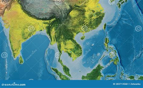 Globe Centered On Laos Neighborhood Topographic Map Stock Illustration