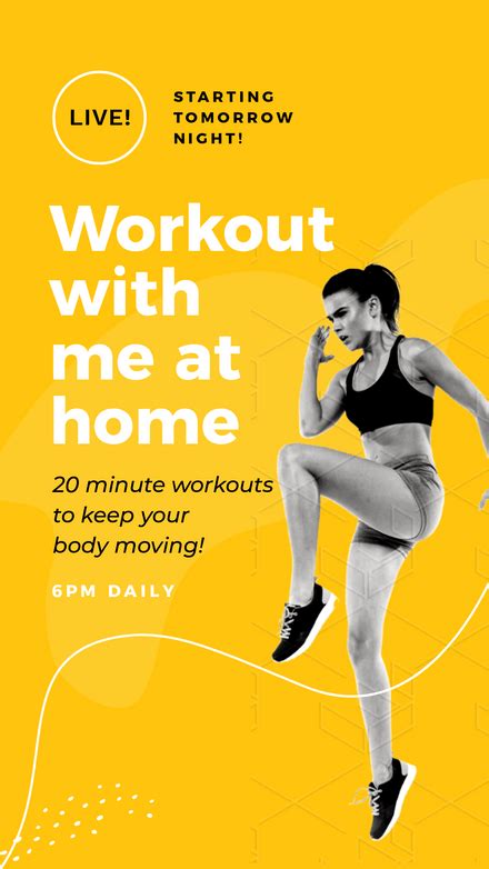 Workout Fitness Graphic Template Yellow Easil