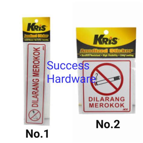 Jual Kris Stiker Dilarang Merokok Sign Label Anodized Sticker Dilarang