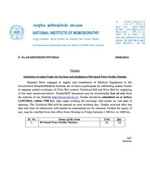 Fillable Online Nih Nic Submission Of Sealed Tender For Purchase And