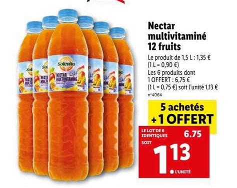 Promo Nectar Multivitamin Fruits Solevita Chez Lidl