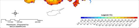 Turkey's temperature normal (1971-2000). Distributions of mean annual ...