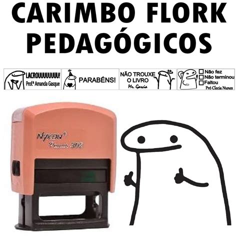 Carimbo pedagógico Flork Meme carimbo escolar Automático Shopee Brasil