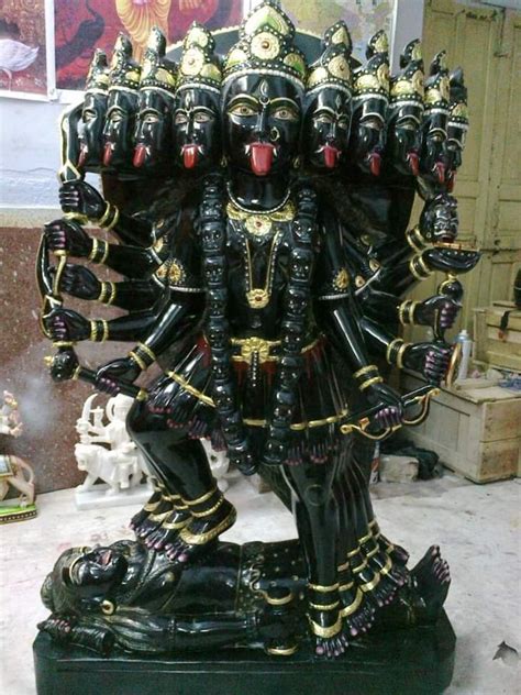 Om Arts Hindu Mahakali Black Marble Statue For Temple Size Inch