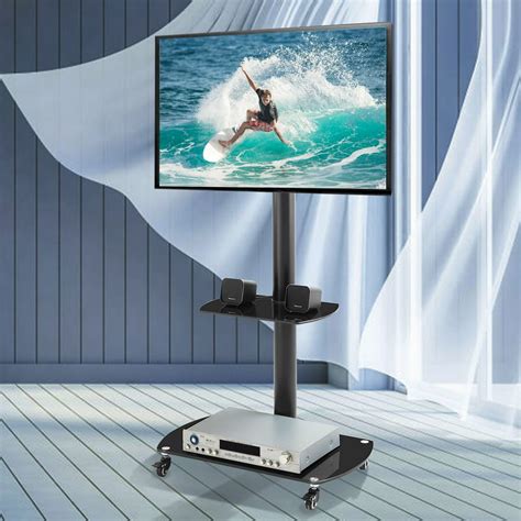 Swivel Floor Corner Tv Stand With 2 Shelves Universal Tv Stand Mount