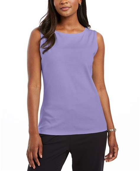 Karen Scott Cotton Scoop Neck Top Created For Macys Macys