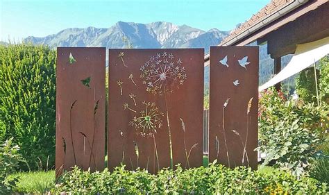 Sichtschutz Metall Nach Mass Sichtschutzwand Im Garten