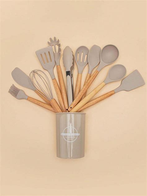 12 Piecesset Of Simple Wooden Handle Multi Purpose Kitchen Tools