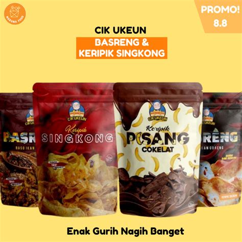 Jual Promo Basreng Stick Basreng Koin Pisang Coklat Kripik Singkong Cik