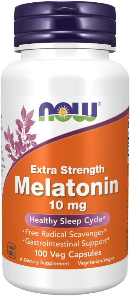 NOW Supplements Melatonin Extra Strength 10 Mg Free Radical