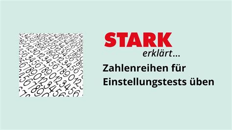 Zahlenreihen für Einstellungstests üben STARK erklärt YouTube