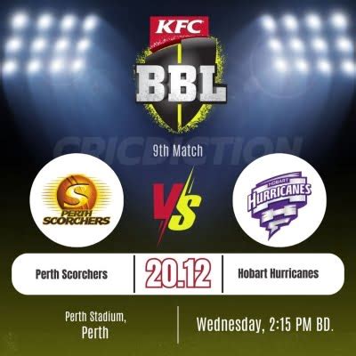 Fantasy Tips Perth Scorchers Vs Hobart Hurricanes Big Bash League