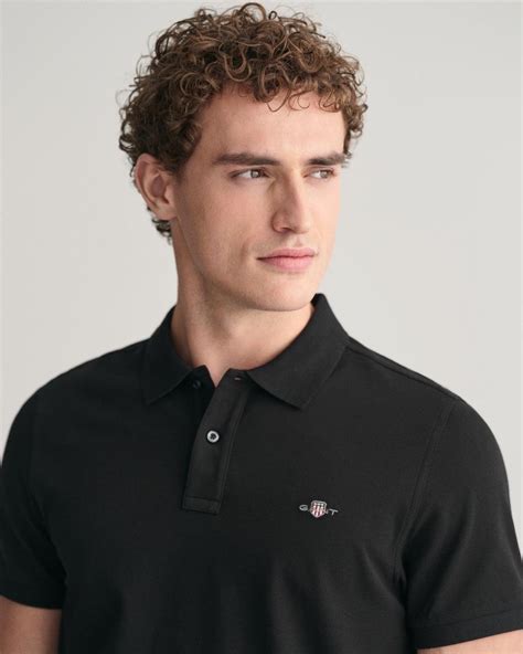 GANT Erkek Siyah Regular Fit Logolu Polo 2210 L 100 PAMUK BLACK Polo