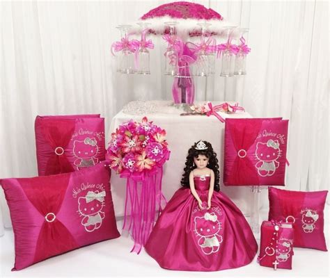 Hello Kitty Quinceanera Package Toasting Set Doll Pillows Guest Book